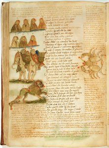 Pani Ital 483 P.4.7 f.156v Gemini, Leo and Cancer, z „Dittamondo” Fazio degli Uberti (welum) autorstwa Italian School