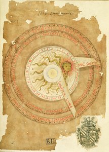 Ms Lat 696 W.8.20 fol.1r Kalendarz słoneczny, z 