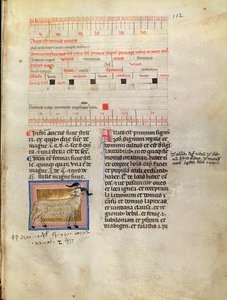 Ms Latin 7272 fol.112 Podświetlana strona kalendarza na marzec, XIV wiek autorstwa Italian School