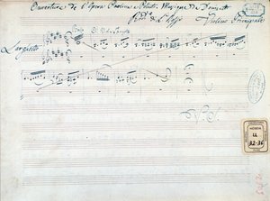 Partytura muzyczna Gaetano Donizettiego do „Paoliny i Poliuto” (tusz na papierze) autorstwa Italian School