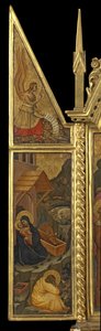 Narodzenia z Aniołem Zwiastowania - powyżej (lewy panel), ok. 1330-70 (tempera na panelu) autorstwa Italian School