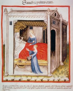 Nova 2644 fol.44v Degustacja zupy jęczmiennej, z Tacuinum Sanitatis autorstwa Italian School