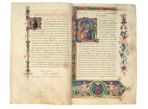 PSEUDO-ARISTOTLE, Secreta secretorum; "MARDOCHEUS IUDEUS", Epistola ad Alexandrum de cognitione veri dei; ADAM DE MONTALDO (ok. 1450-1495), Divinitus prolata iudicia sive premonita; Quedam alia summatim posita iudicia, Rzym, ok. 1490 (tusz i kolor na welin autorstwa Italian School