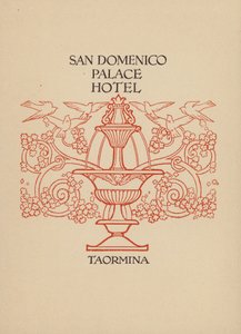 Strona z broszury hotelu San Domenico Palace, Taormina (litografia) autorstwa Italian School