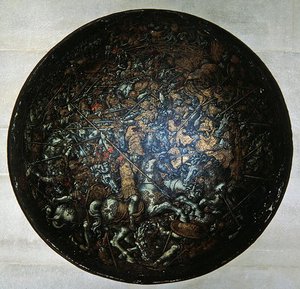 Korowód Tarcza ze scenami z historii Rzymu (malowane drewno) autorstwa Italian School