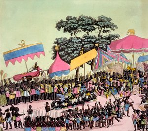 Panoramiczny widok na Yam Custom, z Costumi dei... autorstwa Giulio Ferrario, ok. 1820-30s autorstwa Italian School