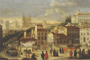 Piazza di Spagna i Trinita dei Monti autorstwa Italian School