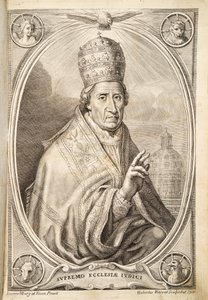 Papież Klemens XI, wyd. 1717 (grawerowanie) autorstwa Italian School