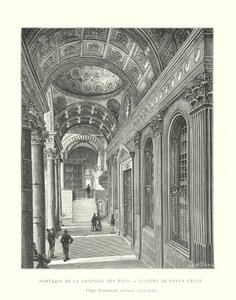 Portyk kaplicy Pazzi, krużganek Santa Croce, architekt Filippo Brunelleschi autorstwa Italian School
