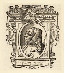 Portret Ambrogio Lorenzettiego lub Ambruogio Laurati, włoskiego malarza szkoły sieneńskiej, ok. 1290-1348 autorstwa Italian School