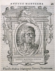 Portret Andrei Mantegny (ok. 1430-1506) z Żywotów artystów Vasarisa, po raz pierwszy opublikowany 1550 autorstwa Italian School