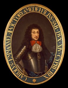 Portret Carlo Emanuele II (1634-1675) (Charles Emmanuel z Sabaudii) Malarstwo anonimowe. Brescia XVII w., kolekcja prywatna - Portret Karola Emanuela II (Carlo Emanuele II) (1634-1675), księcia Sabaudii. Anonimowy obraz z XVII wieku. Prywatne biuro autorstwa Italian School
