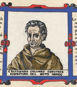 Portret Krzysztofa Kolumba (1451-1506), fragment Atlasu Urbano Monte autorstwa Italian School