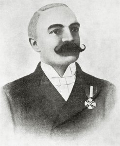 Portret Emilio Salgari (lito) autorstwa Italian School