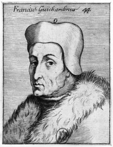 Portret Francesco Guicciardiniego (1483-1540) (rycina) (fot. bw) autorstwa Italian School