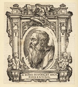 Portret Giovanniego Battisty di Jacopo, znanego jako Rosso Fiorentino lub Il Rosso, włoskiego architekta i malarza manierystycznego w oleju i fresku szkoły florenckiej autorstwa Italian School