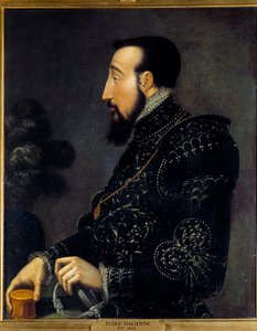 Portret Henryka II króla Francji (1519-1559) Malarstwo szkoły włoskiej. 16 wiek. Słońce 0,58x0,46 m Chantilly, muzeum Conde autorstwa Italian School