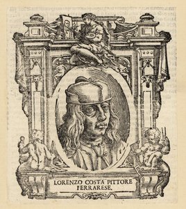 Portret Lorenzo Costy, włoskiego malarza z Ferrary renesansu autorstwa Italian School