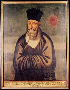 Portret Matteo Ricciego (1552-1610) Włoski misjonarz, założyciel misji jezuickiej w Chinach (panel) autorstwa Italian School