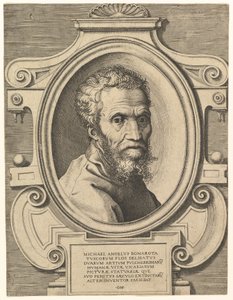 Portret Michała Anioła, wyd. C. 1564 (grawerowanie) autorstwa Italian School