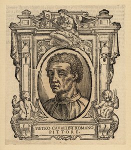 Portret Pietro Cavalliniego, włoskiego malarza i projektanta mozaik późnego średniowiecza autorstwa Italian School