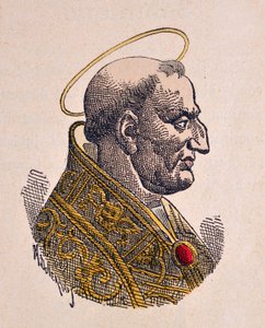 Portret papieża Gregoire Ier le Grand (Grzegorz Wielki lub Gregorio Magno lub Gregorius Magnus) (590-604) autorstwa Italian School
