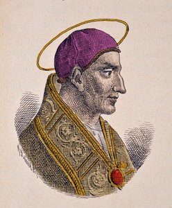 Portret papieża Witalina (Vitalianus lub Vitaliano) (657-672) autorstwa Italian School