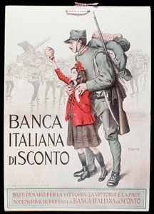 Pocztówka Włoskiego Banku Dyskontowego, 1917-18 autorstwa Italian School
