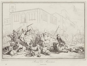 Zabranie Rawenny, 730 (rycina) autorstwa Italian School
