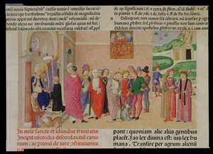 Prezentacja dzieła Papieżowi z „Decretum Gratiani” (welum) autorstwa Italian School