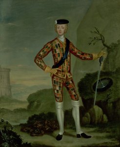 Książę Karol Edward (Bonnie Prince Charlie, 1720-88) w Tartan autorstwa Italian School
