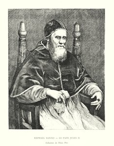 Raphael Sanzio, Papież Juliusz II, Kolekcja Pałacu Pitti (rycina) autorstwa Italian School