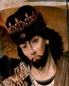 Reprezentacja Roberta I Andegaweńskiego (1278-1343), króla Sycylii i przywódcy Partii Guelfa. Malarstwo szkoły neapolitańskiej. Koniec XV wieku. Neapol, Museo Nazionale di Capodimonte autorstwa Italian School