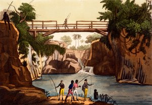 Rzeka Roccie w pobliżu San Benedetto, Wyspa Madagaskar, z kostiumów ... Giulio Ferrario, ok. 1820-30 autorstwa Italian School
