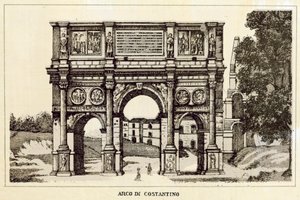 Rzym: Łuk Konstantyna (lito) autorstwa Italian School