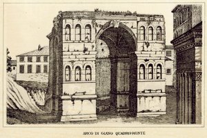 Rzym: Łuk Janusa Quadrifronte (lito) autorstwa Italian School