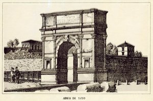 Rzym: Łuk Tytusa (lito) autorstwa Italian School