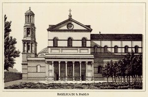 Rzym: Bazylika Di S Paolo (lito) autorstwa Italian School