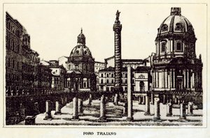 Rzym: Forum Trajana (lito) autorstwa Italian School
