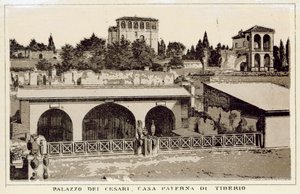 Rzym: Palazzo Dei Cesari, Dom Tyberiusza (lito) autorstwa Italian School