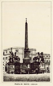 Rzym: plac Monte Cavallo (lito) autorstwa Italian School