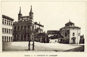 Rzym: Piazza Di S Giovanni Laterano (litos) autorstwa Italian School