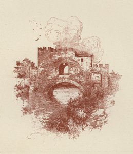 Rzym, most Nomentano (litografia) autorstwa Italian School