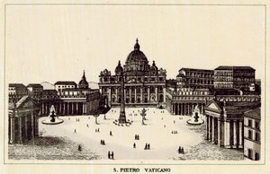 Rzym: Św. Piotr Watykan (lito) autorstwa Italian School