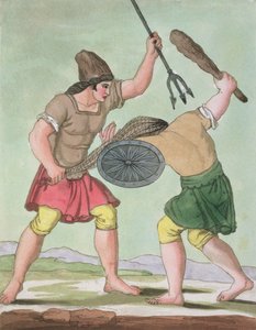 Gladiatorzy rzymscy, z Lantica Roma, 1825 autorstwa Italian School