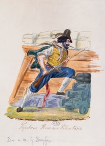 Popularny rzymski wolontariusz powstania 1848 w Rzymie (kolorowe grawerowanie) autorstwa Italian School