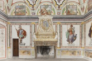 Pokój Jowisza i Merkurego: Mars i Minerwa (fresk) autorstwa Italian School