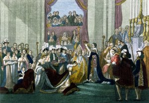 Święty cesarz Napoleon I i koronacja Impress Josephine w Matki Bożej 2 grudnia autorstwa Italian School