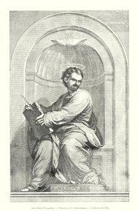 Św. Marek Ewangelista, panel autorstwa Fra Bartolommeo, kolekcja Pitti (rycina) autorstwa Italian School