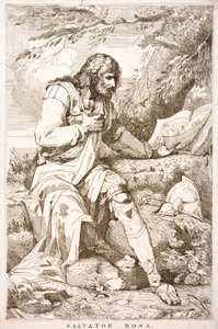 Salvator Rosa , włoski malarz baroku, poeta i grafik (grafik) autorstwa Italian School